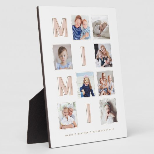 MIMI Pink Letters Oma Foto Collage Keepake Fotoplatte (Seite)