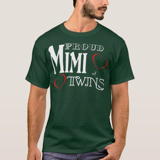 Mimi Proud Mimi of Twins Grandmother Gift T-Shirt (Vorderseite)