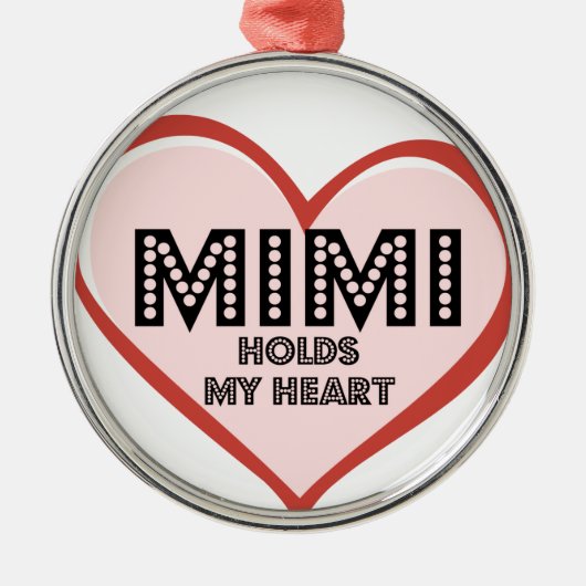 Mimi runde Verzierung Silbernes Ornament (Vorne)