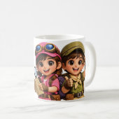 Mimi & Salvo Zwillinge Mädchen & Junge Kaffeetasse (VorderseiteRechts)
