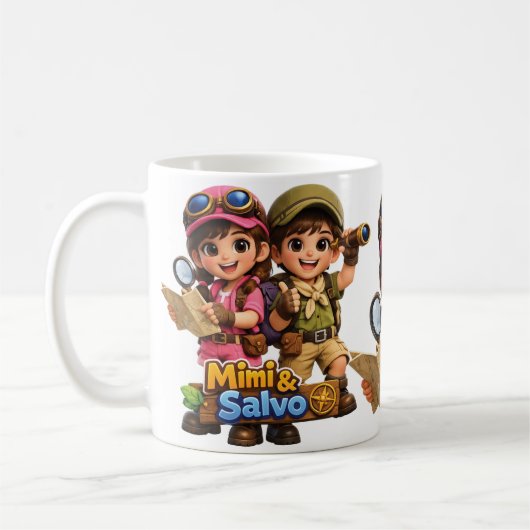 Mimi & Salvo Zwillinge Mädchen & Junge Kaffeetasse (Links)
