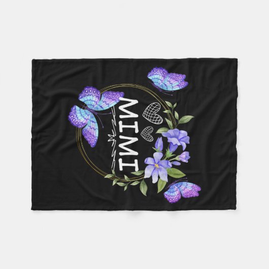 Mimi Shirt For Women With Butterflies Mother's Day Fleecedecke (Vorderseite (Horizontal))