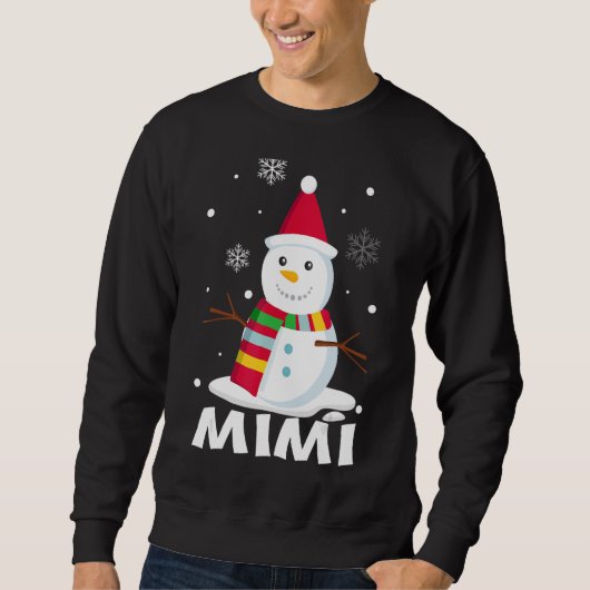 Mimi Snowman Weihnachts-Matching-Familie Sweatshirt (Vorderseite)
