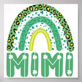 Mimi St Patricks Day Irish Großmutter Rainbow Poster
