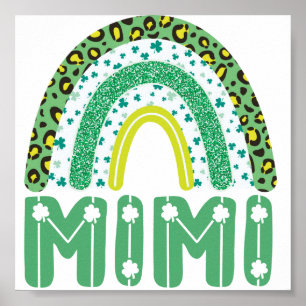 Mimi St Patricks Day Irish Großmutter Rainbow Poster
