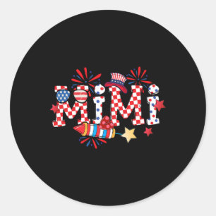 Mimi Sungles Usa Flag Feuerwerk Patriotic 4. J Runder Aufkleber