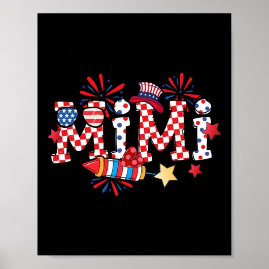 Mimi Sungles Usa Flag Fireworks Patriotic 4th Of J Poster (Vorne)