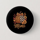 Mimi Thanksgiving Leopard Pumpkin Sunflower Coquet Button (Vorderseite)