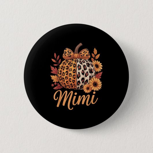 Mimi Thanksgiving Leopard Pumpkin Sunflower Coquet Button (Vorderseite)