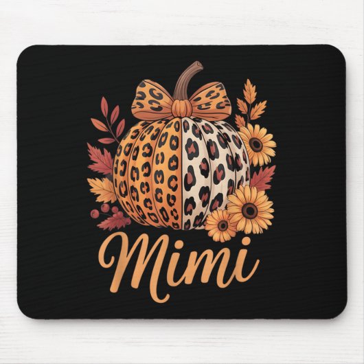 Mimi Thanksgiving Leopard Pumpkin Sunflower Coquet Mousepad (Vorne)