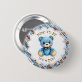 Mimi To Be | Crochet Teddy Bear Baby Shower  Button (Vorne & Hinten)