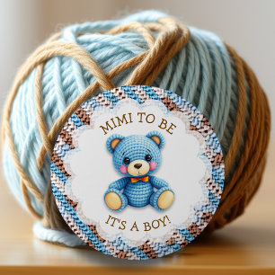 Mimi To Be   Gehäkelter Teddybär-Baby-Einweihungsp Button