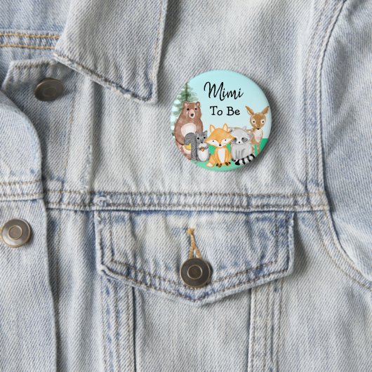 Mimi To Be | Woodland Creatures Baby Shower Button (Beispiel)