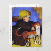 Mimi und ihre Katze von Paul Gauguin Postkarte (Vorne/Hinten)