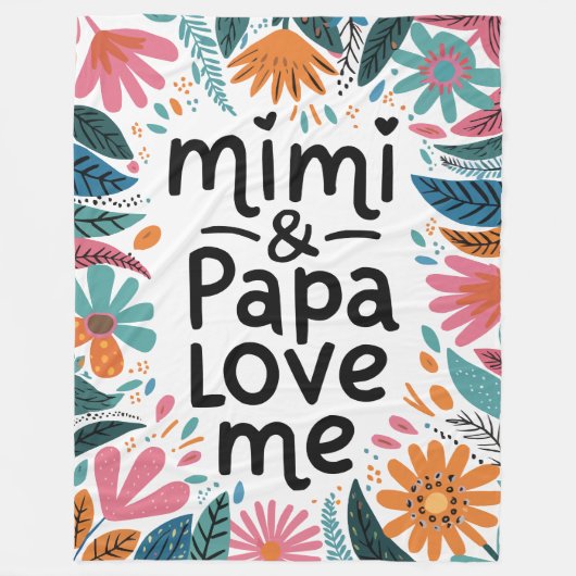Mimi und Papa Liebe Fleecedecke (Vorderseite)