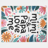 Mimi und Papa Liebe Fleecedecke (Vorderseite (Horizontal))