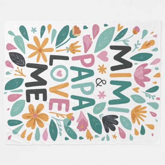 Mimi und Papa Liebe Fleecedecke (Vorderseite (Horizontal))