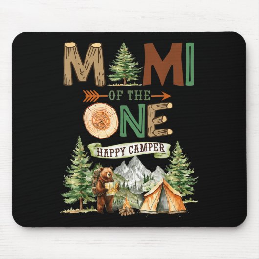Mimi vom glücklichen Camper 1. Geburtstag Camping Mousepad (Vorne)