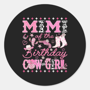 Mimi von der Geburtstags-Cowgirl Nk Rodeo Western Runder Aufkleber