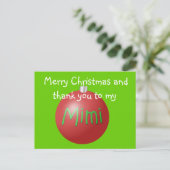 Mimi Weihnachtsschmuck Postkarte (Stehend Vorderseite)