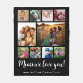 Mimi Wir Liebe Sie Grandkids 10 FotoCollage Black Fleecedecke (Vorderseite)