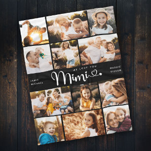 Mimi Wir Liebe Sie hören Moderne FotoCollage Fleecedecke