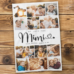 Mimi Wir Liebe Sie hören Moderne FotoCollage Geschirrtuch