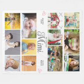 Mimi Wir Liebe Sie Personalisiert Herzen Fleecedecke (Vorderseite (Horizontal))