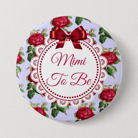 Mimi zu floralen Burgundy-Rose Button (Vorderseite)