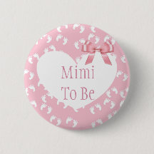 Mimi zu Pink Bow Baby Showknopf