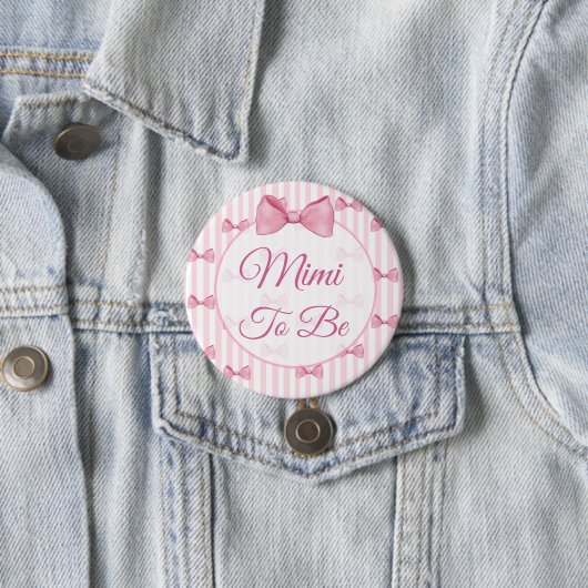 Mimi zu Pink Bow Baby Showknopf Button (Beispiel)