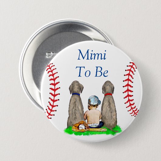 Mimi zu sein | Baseball Kinderdusche Button (Vorne & Hinten)