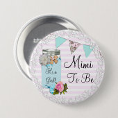 Mimi, zum blaues Weckglas-rustikaler Knopf zu sein Button (Vorne & Hinten)