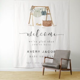 Mimimalist Boho Baby Duschkleidung Begrüßungszeich Wandteppich