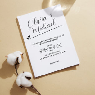 Mimimalist, elegante Hochzeitseinladung Einladung