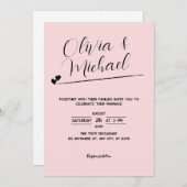 Mimimalist, elegante Hochzeitseinladung Einladung (Vorne/Hinten)