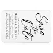 Mimimalist Simple Non-Foto Wedding Annoucement Magnet (Horizontal)