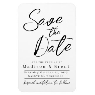 Mimimalist Simple Non-Foto Wedding Annoucement Magnet