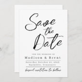 Mimimalist Simple Non-Foto Wedding Annoucement Save The Date (Vorne/Hinten)