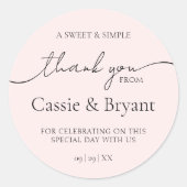 Miminal Modern Black and White Wedding Vielen Dank Runder Aufkleber (Vorderseite)