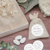 Miminal Modern Black and White Wedding Vielen Dank Runder Aufkleber