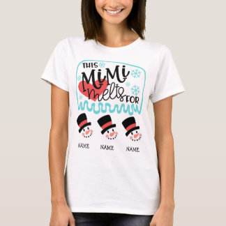 Mimis 3 Snowman Grandkids T - Shirt