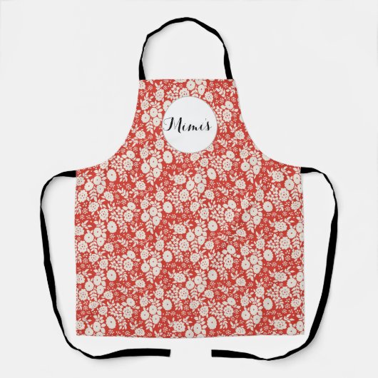 Mimis benutzerdefiniertes Monogramm-Blume-Muster R Schürze (Vorderseite)
