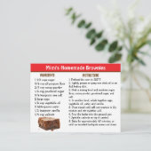 Mimi's Brownies Recipe Card Postkarte (Stehend Vorderseite)