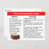 Mimi's Brownies Recipe Card Postkarte (Vorne/Hinten)