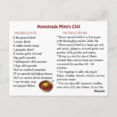Mimi's Chili Recipe Card Postkarte (Rückseite)
