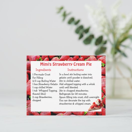 Mimis Erdbeerkrebskrebs Postkarte (Stehend Vorderseite)