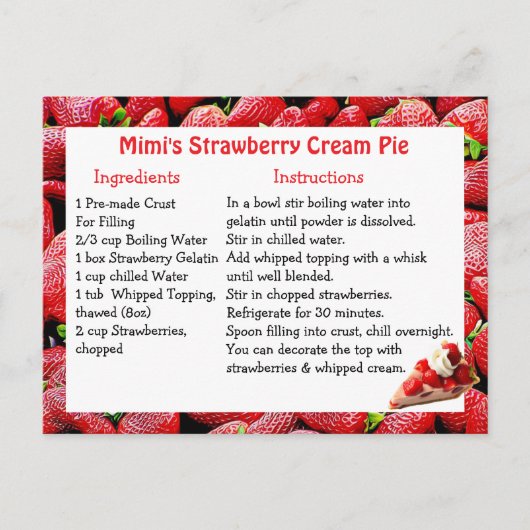 Mimis Erdbeerkrebskrebs Postkarte (Vorderseite)