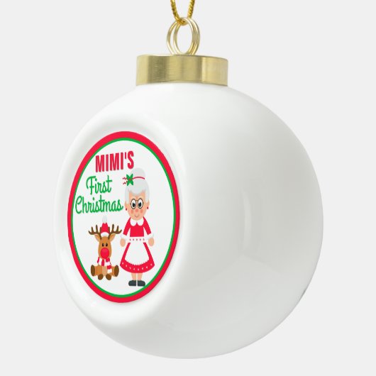 Mimis erste Weihnachten Keramik Kugel-Ornament (Rechts)