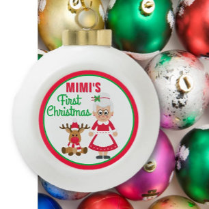 Mimis erste Weihnachten Keramik Kugel-Ornament